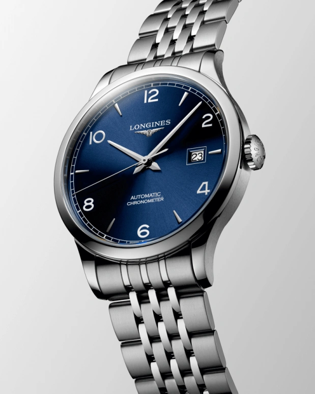 Longines,Record 40mm,40mm,Stainless Steel,Blue,Automatic,Date,64hours,L2,L2.821.4.96.6