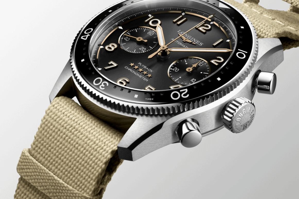 Longines,Spirit 42mm,42mm,Stainless Steel,Black,Automatic,Chronograph,Flyback,L3,L3.821.4.53.9