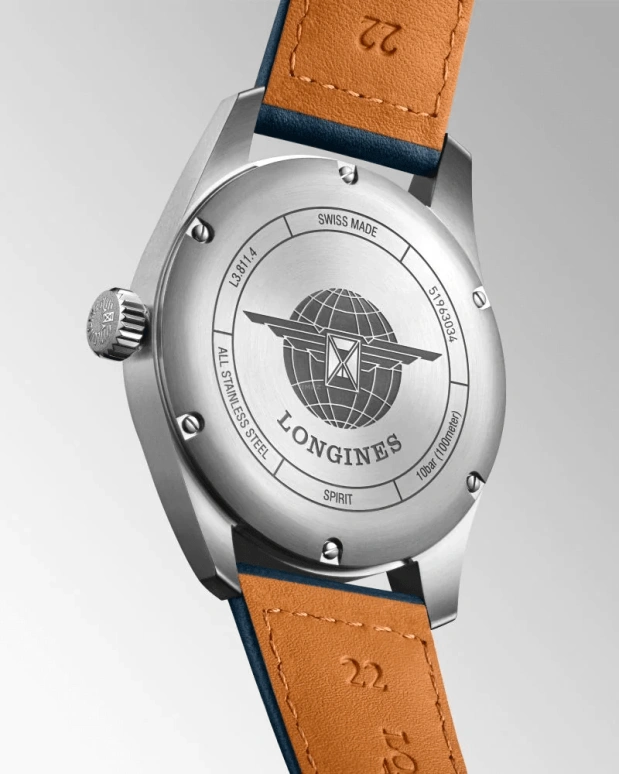 Longines,Spirit 42mm,42mm,Stainless Steel,Blue,Automatic,Date,64hours,L3,L3.811.4.93.0