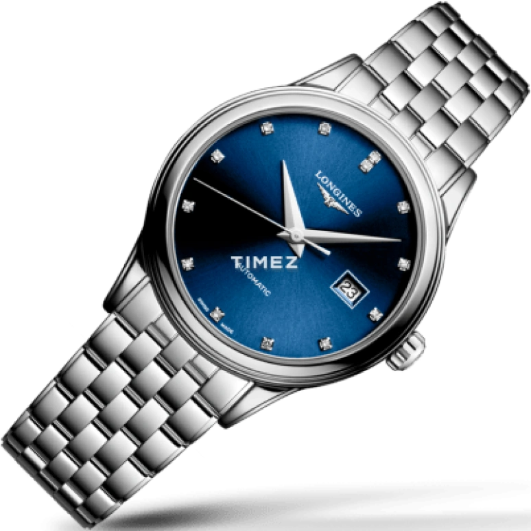 Longines,Flagship 30mm,30mm,Stainless Steel,Blue,Automatic,Day,45hours,L4,L4.374.4.97.6