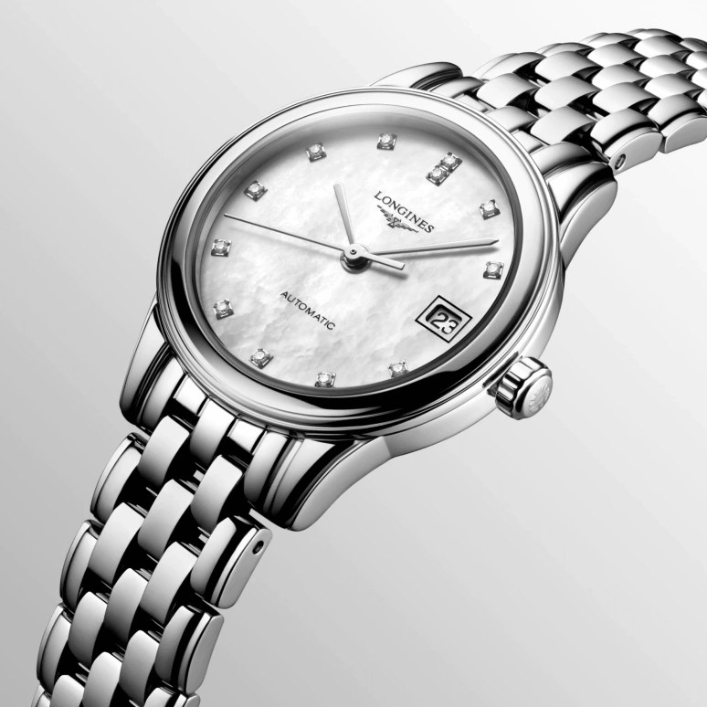 Longines,Flagship 26mm,26mm,Stainless Steel,White,Automatic,Date,40hours,L4,L4.274.4.87.6