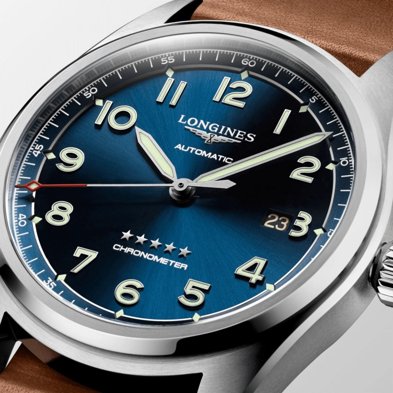 Longines,Spirit 42mm,42mm,Stainless Steel,Blue,Automatic,Date,64hours,L3,L3.811.4.93.9