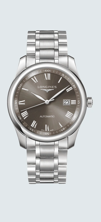 Longines,Master 40mm,40mm,Stainless Steel,Grey,Automatic,Date,65hours,L2,L2.793.4.71.6