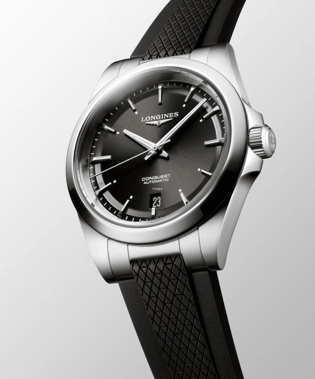 Longines,Conquest 38mm,38mm,Stainless Steel,Black,Automatic,Day,Anti-magnetic,L3,L3.720.4.52.9
