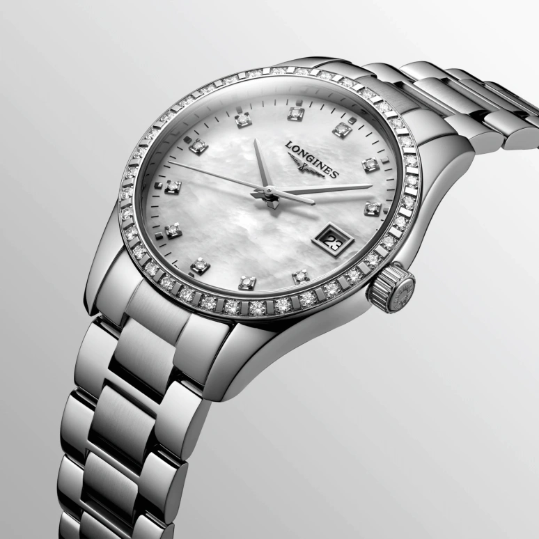 Longines,Conquest Classic 34mm,34mm,Stainless Steel,White,Quartz,Date,26280hours,L2,L2.386.0.87.6