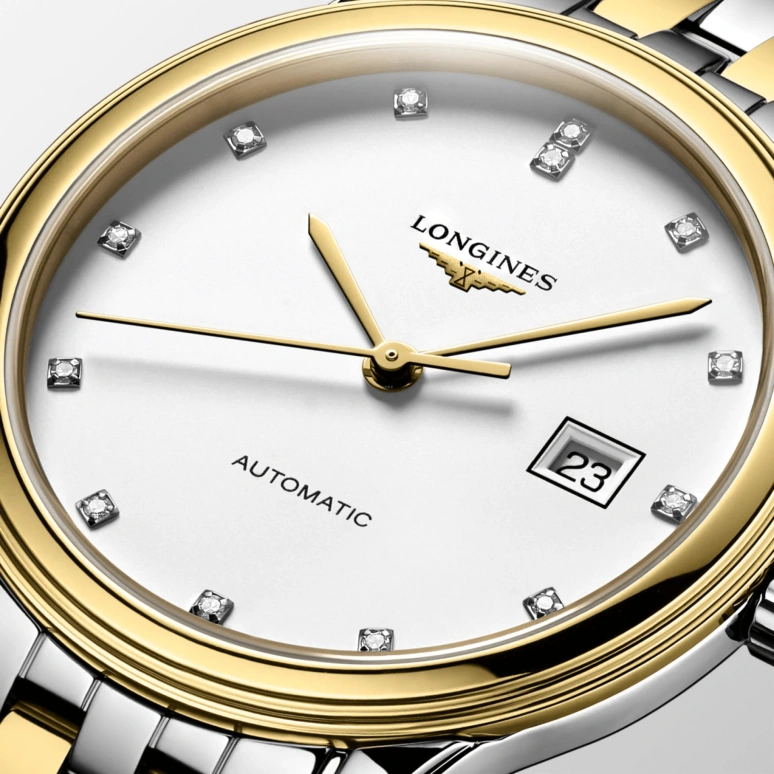 Longines,Flagship 30mm,30mm,Stainless Steel,White,Automatic,Date,40hours,L4,L4.374.3.27.7