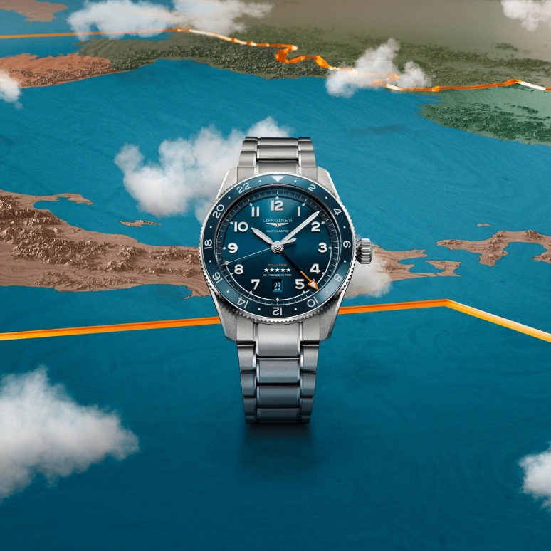 Longines,Spirit 42mm,42mm,Stainless Steel,Blue,Automatic,Date,65hours,L3,L3.812.4.93.6