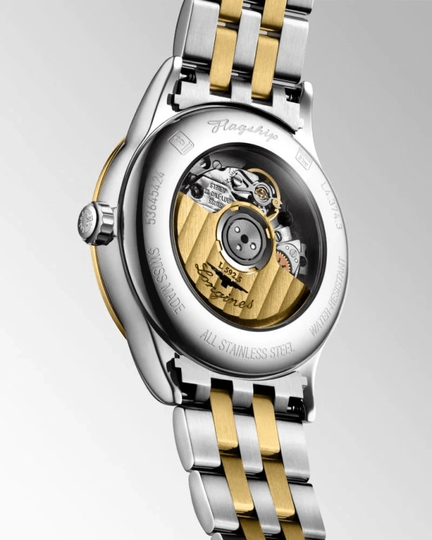 Longines,Flagship 30mm,30mm,Stainless Steel,Champagne,Automatic,Date,40hours,L4,L4.374.3.37.7