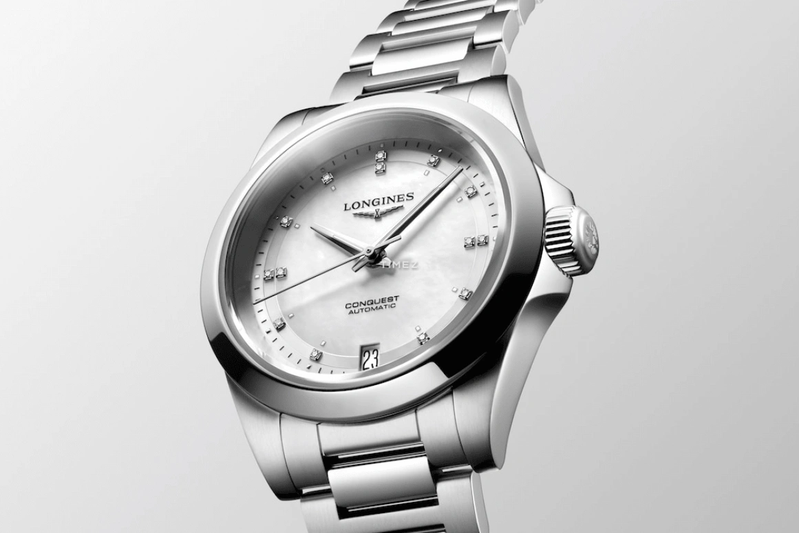 Longines,Conquest 34mm,34mm,Stainless Steel,White,Automatic,Day,72hours,L3,L3.430.4.87.6