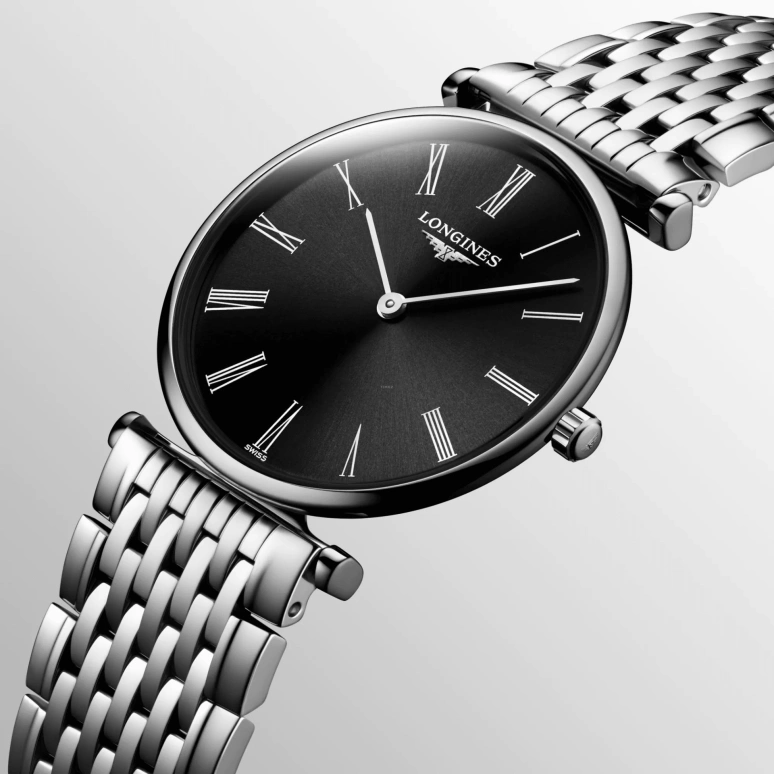 Longines,La Grande Classique 29mm,29mm,Stainless Steel,Black,Quartz,Perpetual Calendar,In-house Caliber,L4,L4.512.4.51.6