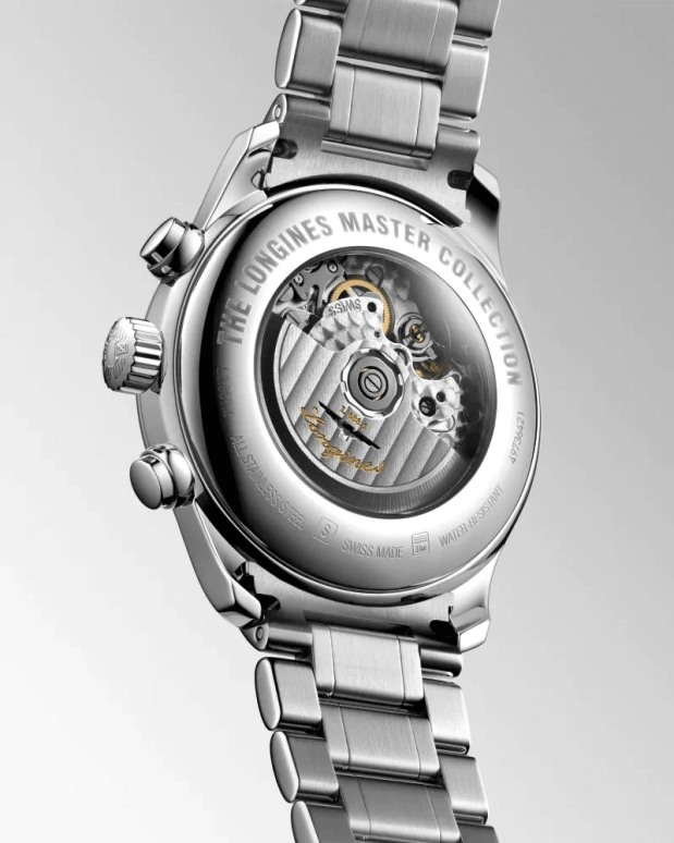 Longines,Master 44mm,44mm,Stainless Steel,Blue,Automatic,Chronograph,Day,Column Wheel,L2,L2.859.4.92.6