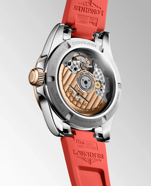 Longines,Conquest 34mm,34mm,Stainless Steel,Yellow Gold,Silver,Automatic,Day,64hours,L3,L3.430.5.72.9