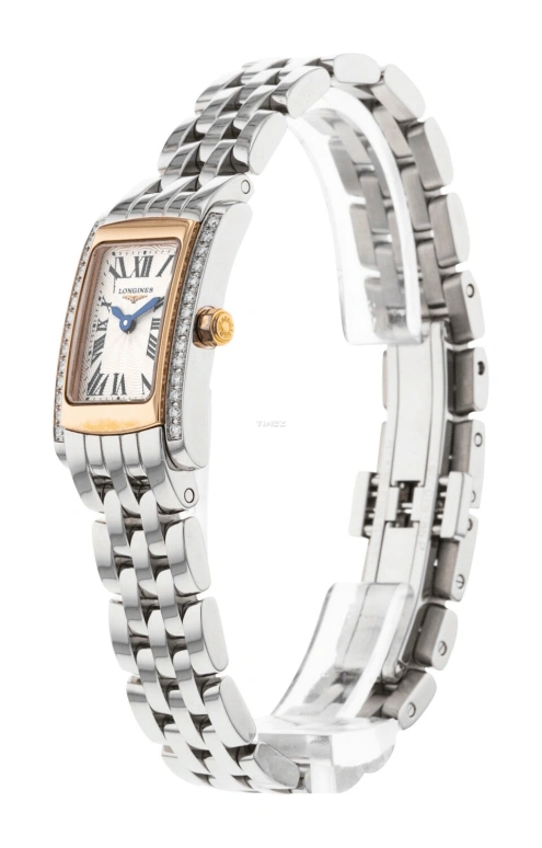 Longines,DolceVita 16x28mm,16x28mm,Stainless Steel,Rose Gold,Silver,Quartz,Sapphire,Crystal Glass,Rectangular,L5,L5.158.5.79.6