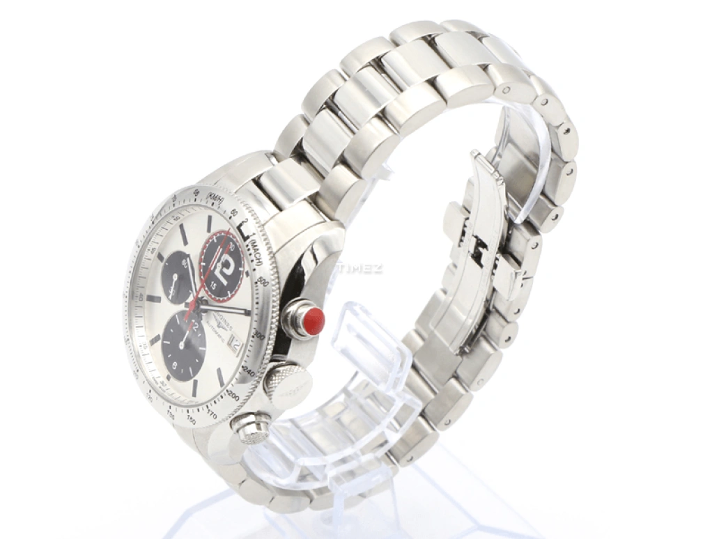 Longines,GrandeVitesse 42mm,42mm,Stainless Steel,White,Black,Automatic,Chronograph,Day,L3,L3.636.4.76.6