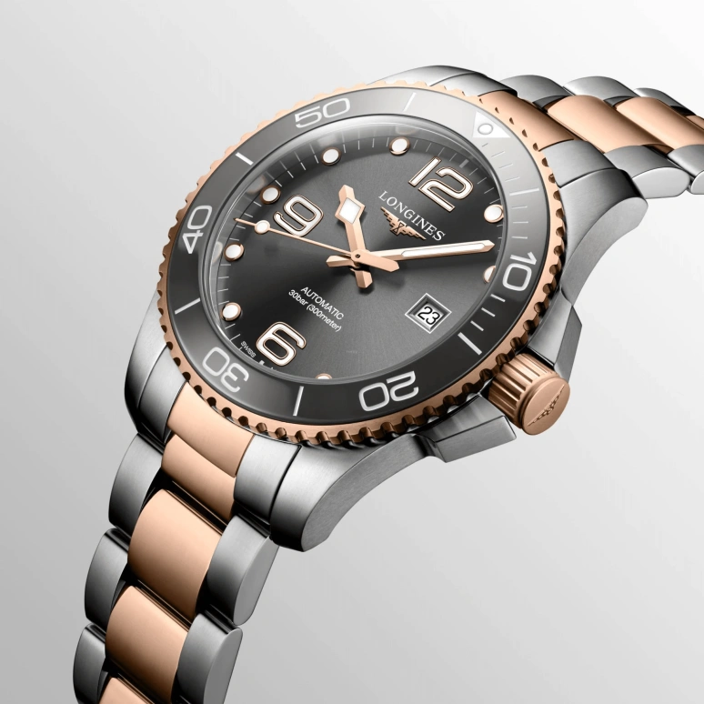 Longines,HydroConquest 43mm,43mm,Ceramic,Stainless Steel,Grey,Automatic,Date,64hours,L3,L3.782.3.78.7