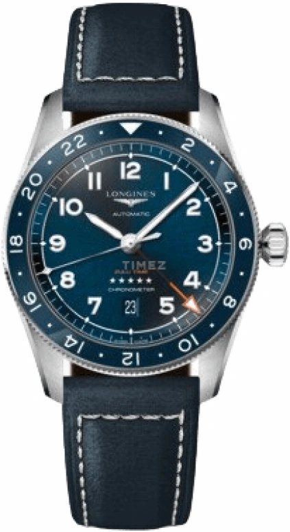 Longines,Spirit 42mm,42mm,Stainless Steel,Blue,Automatic,Date,65hours,L3,L3.812.4.93.2