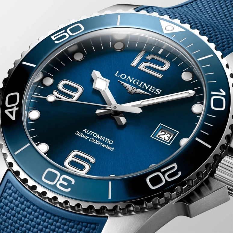 Longines,HydroConquest 43mm,43mm,Stainless Steel,Blue,Automatic,Date,65hours,L3,L3.782.4.96.9