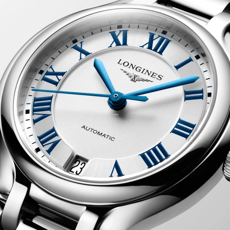 Longines,PrimaLuna 34mm,34mm,Stainless Steel,Silver,Automatic,Day,64hours,L8,L8.124.4.71.6