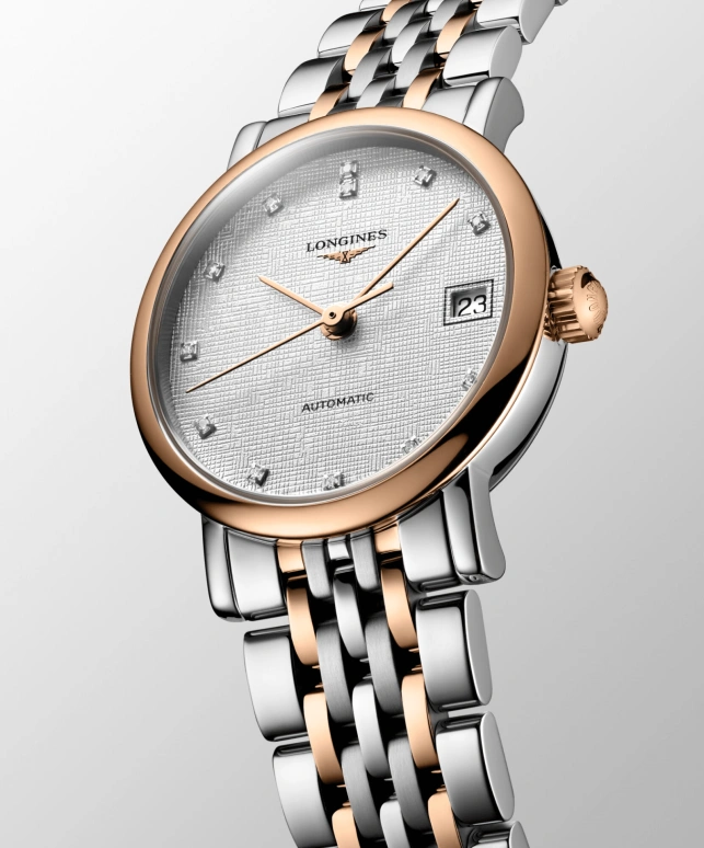 Longines,Elegant 25.50mm,25.50mm,Stainless Steel,Rose Gold,Silver,Automatic,Day,40hours,L4,L4.309.5.79.7