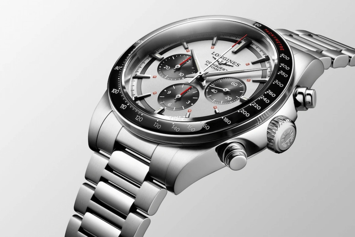 Longines,Conquest 42mm,42mm,Stainless Steel,Ceramic,White,Automatic,Chronograph,Sapphire,Crystal Glass,L3,L3.835.4.72.6 