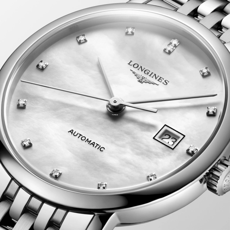 Longines,Elegant 29mm,29mm,Stainless Steel,White,Automatic,Day,40hours,L4,L4.310.4.80.6