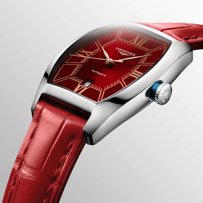 Longines,Heritage Classic 26x30.60mm,26x30.60mm,Stainless Steel,Pink,Red,Automatic,45hours,In-house Caliber,L2,L2.142.4.09.2