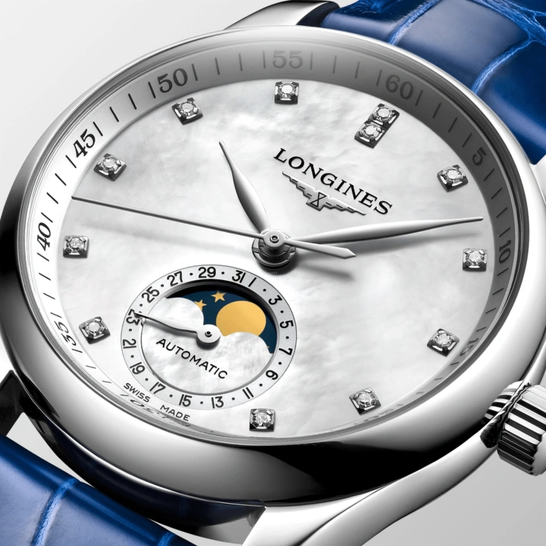 Longines,Master 34mm,34mm,Stainless Steel,White,Automatic,Moonphase,Date,L2,L2.409.4.87.0