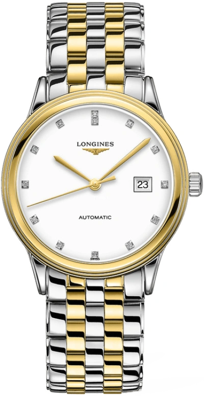 Longines,Flagship 40mm,40mm,Stainless Steel,White,Automatic,Date,64hours,L4,L4.984.3.27.7
