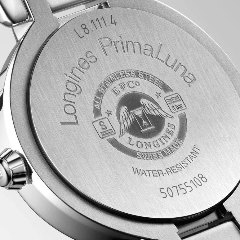Longines,PrimaLuna 26.50mm,26.50mm,Stainless Steel,Blue,Automatic,Date,40hours,L8,L8.111.4.98.6