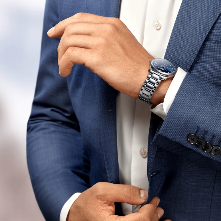 Longines,Master 40mm,40mm,Stainless Steel,Blue,Automatic,Date,65hours,L2,L2.793.4.97.6