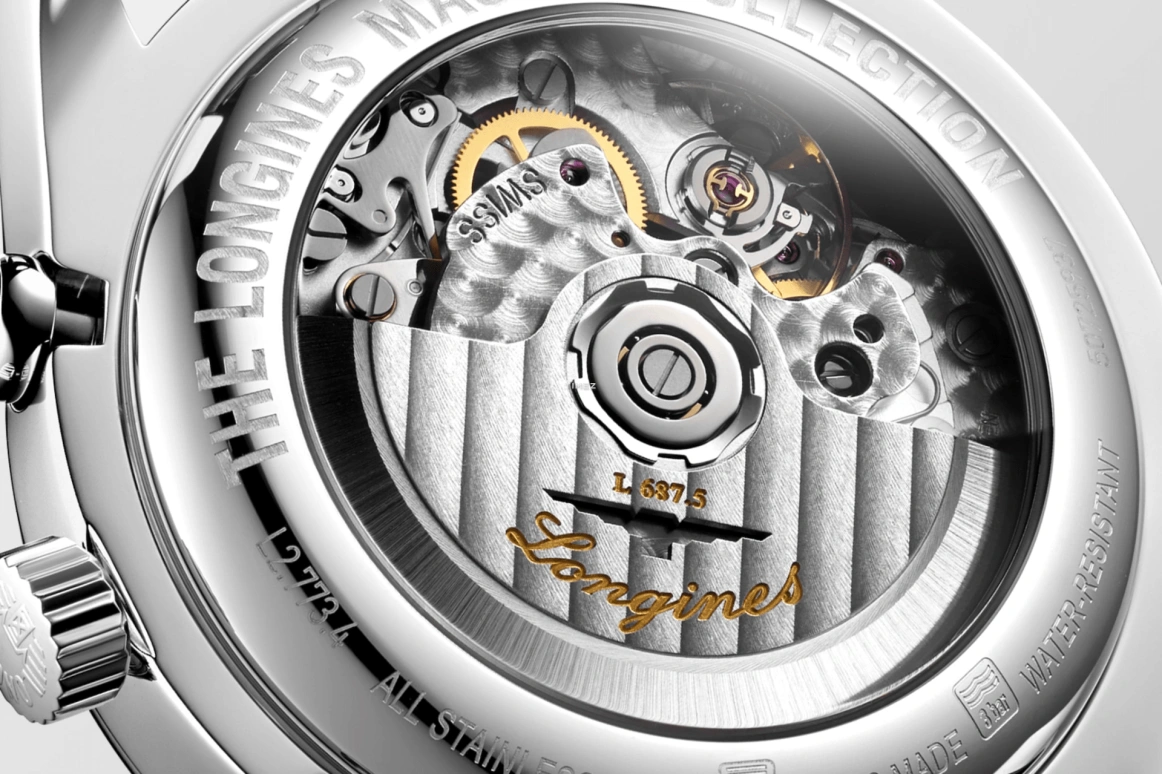 Longines,Master 42mm,42mm,Stainless Steel,Black,Automatic,Chronograph,Moonphase,Month,Date,54hours,In-house Caliber,L2,L2.773.4.61.2