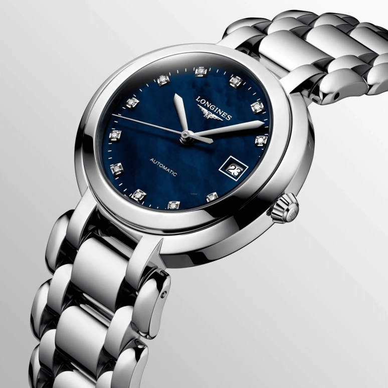 Longines,PrimaLuna 30mm,30mm,Stainless Steel,Blue,Automatic,Date,40hours,L8,L8.113.4.98.6