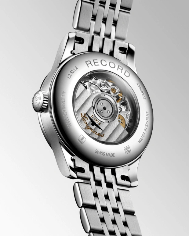 Longines,Record 30mm,30mm,Stainless Steel,White,Automatic,Date,40hours,L2,L2.321.4.87.6