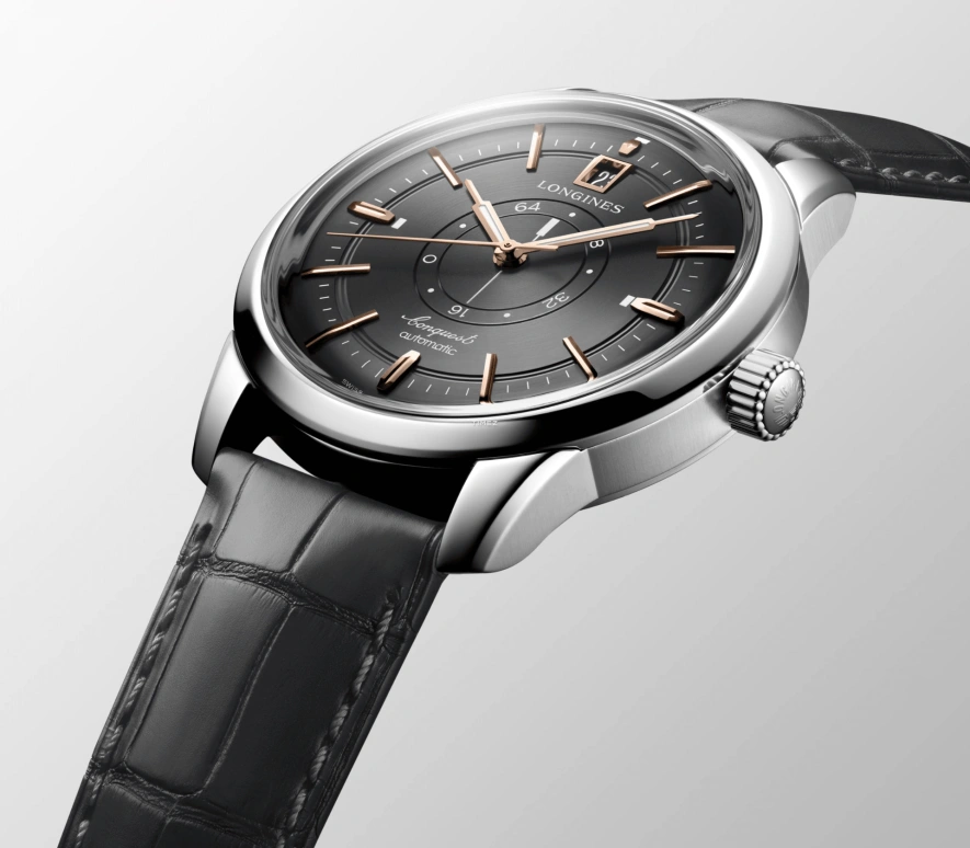 Longines,Conquest Heritage 38mm,38mm,Stainless Steel,Grey,Automatic,Day,Power Reserve Indicator,L1,L1.648.4.62.2