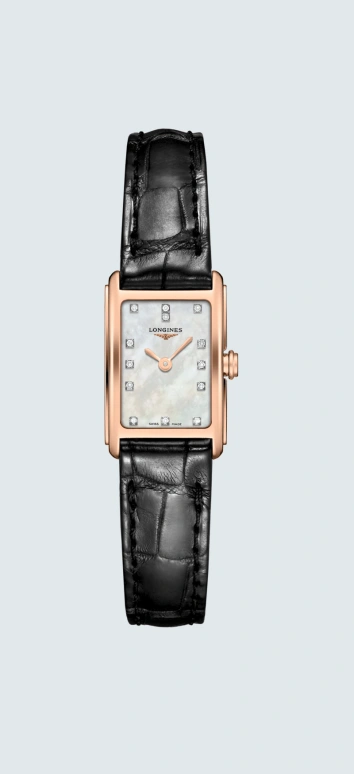 Longines,Elegant 17.70x27mm,17.70x27mm,Rose Gold,Pink,White,Quartz,In-house Caliber,Sapphire,L5,L5.258.8.87.0