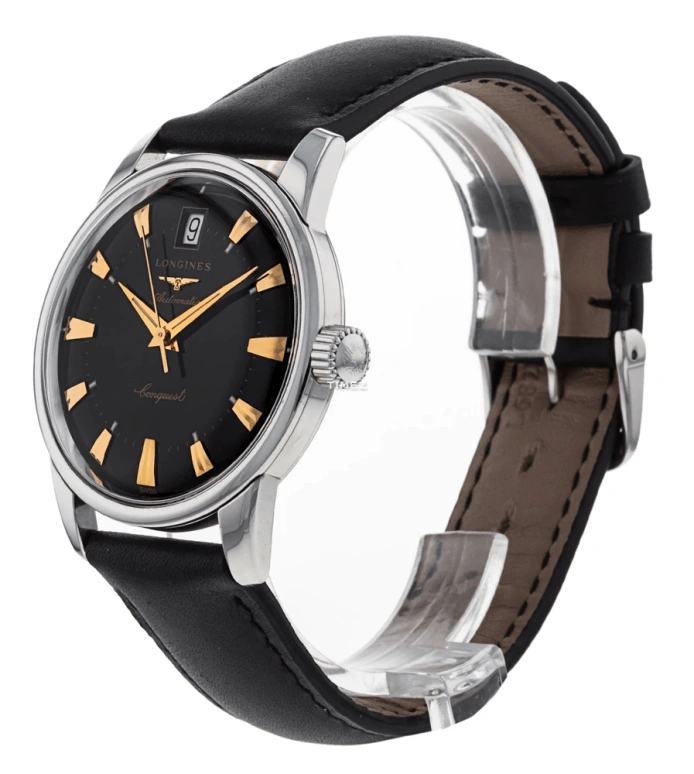 Longines,Heritage Classic 35mm,35mm,Stainless Steel,Black,Automatic,Day,38hours,L1,L1.611.4.52.2