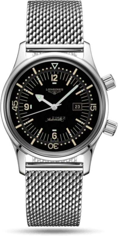 Longines,Heritage Classic 36mm,36mm,Stainless Steel,Black,Automatic,Date,40hours,L3,L3.374.4.50.6