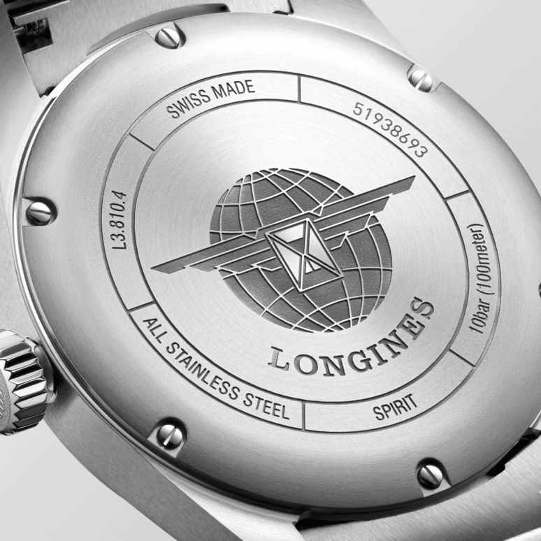 Longines,Spirit 40mm,40mm,Stainless Steel,Black,Automatic,Day,64hours,L3,L3.810.4.53.6