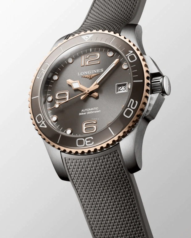 Longines,HydroConquest 39mm,39mm,Ceramic,Stainless Steel,Grey,Automatic,Date,64hours,L3,L3.780.3.78.9