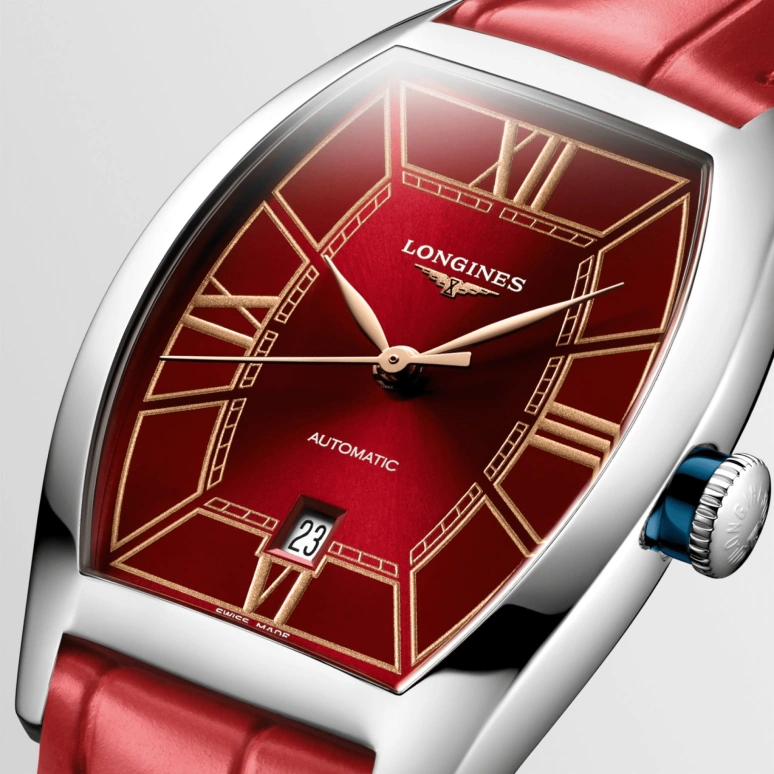 Longines,Heritage Classic 26x30.60mm,26x30.60mm,Stainless Steel,Pink,Red,Automatic,45hours,In-house Caliber,L2,L2.142.4.09.2