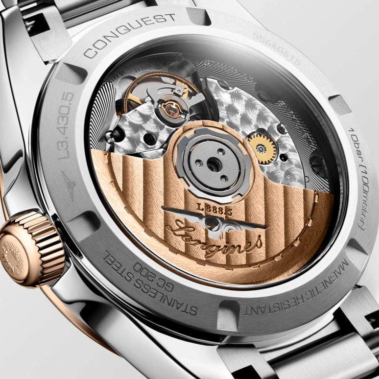 Longines,Sport 34mm,34mm,Stainless Steel,Rose Gold,Blue,Automatic,Day,Anti-magnetic,L3,L3.430.5.92.6