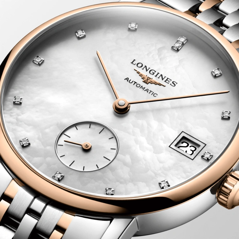 Longines,Elegant 34.50mm,34.50mm,Stainless Steel,White,Automatic,Day,72hours,L4,L4.312.5.87.7