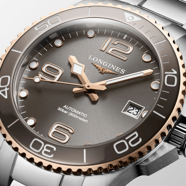 Longines,HydroConquest 39mm,39mm,Ceramic,Stainless Steel,Grey,Automatic,Date,64hours,L3,L3.780.3.78.6