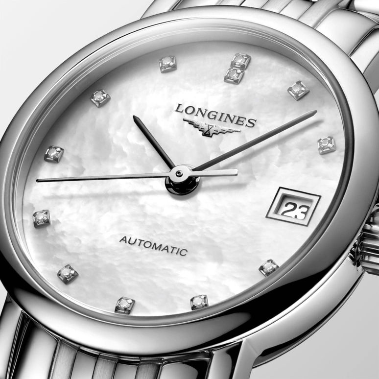 Longines,Elegant 25.50mm,25.50mm,Stainless Steel,White,Automatic,Date,40hours,L4,L4.309.4.87.6