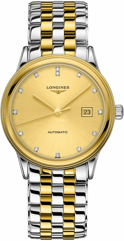 Longines,Flagship 40mm,40mm,Stainless Steel,Champagne,Automatic,Date,64hours,L4,L4.984.3.37.7