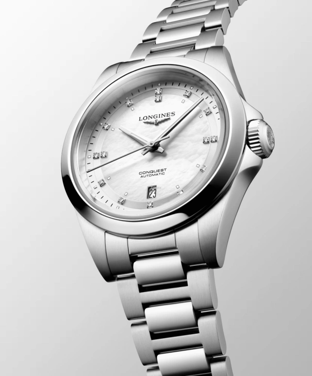 Longines,Sport 30mm,30mm,Stainless Steel,Silver White,Automatic,Day,Anti-magnetic,L3,L3.320.4.87.6