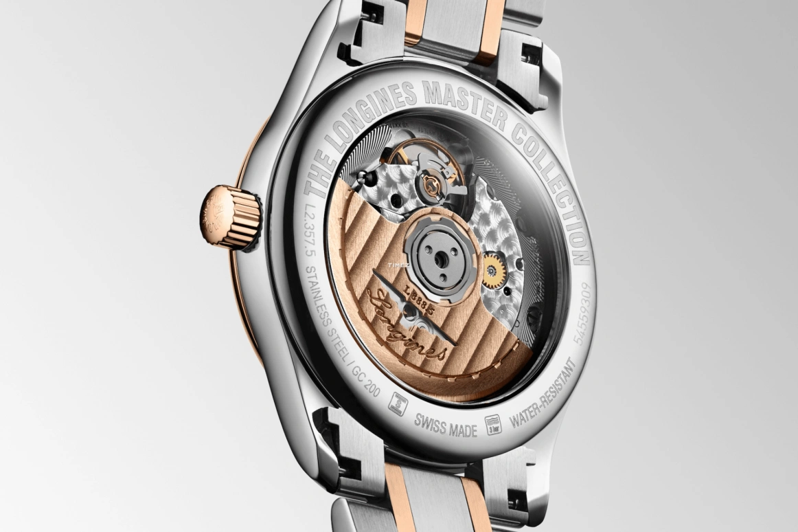 Longines,Master 34mm,34mm,Stainless Steel,Rose Gold,White,Automatic,Day,72hours,L2,L2.357.5.89.7