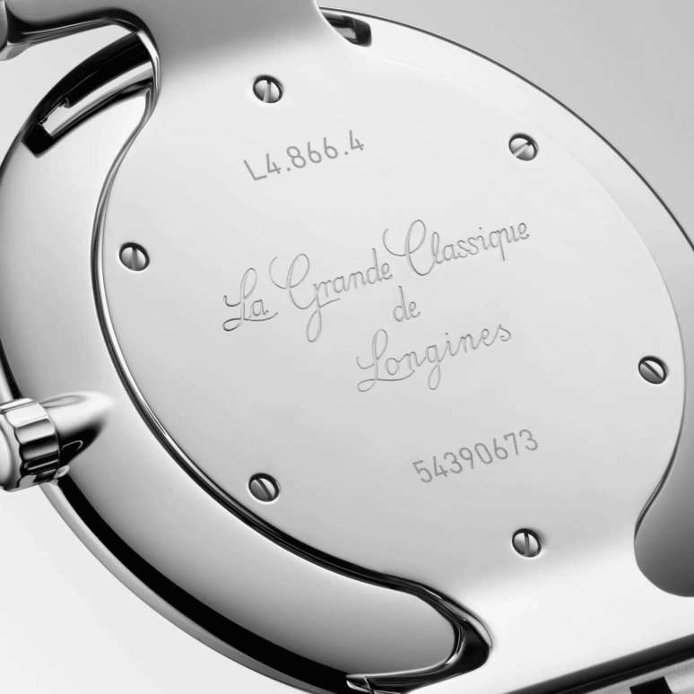 Longines,Elegant 38mm,38mm,Stainless Steel,Black,White,Quartz,In-house Caliber,Sapphire,L4,L4.866.4.11.6