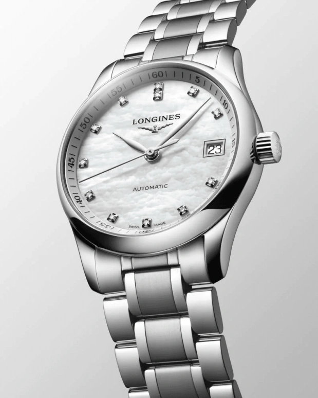 Longines,Master 34mm,34mm,Stainless Steel,White,Automatic,Day,64hours,L2,L2.357.4.87.6