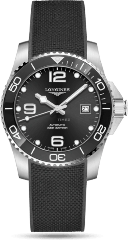 Longines,HydroConquest 41mm,41mm,Stainless Steel,Black,Automatic,Date,65hours,L3,L3.781.4.56.9